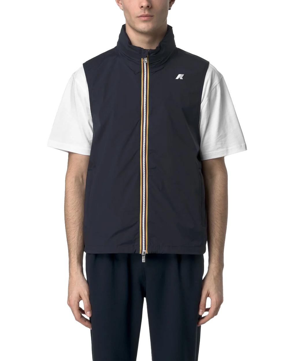 K-WAY Smanicato K-WAY uomo K3123TW VALEN STRETCH NYLON JERSEY Blu antivento impermeabile collo a costine K3123TW K89 