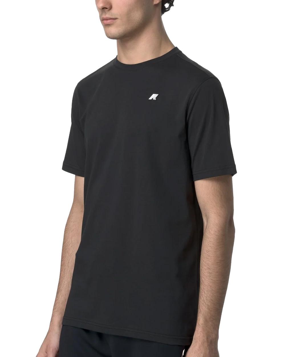 K-WAY T-shirt K-WAY uomo K7125UW ODOM JERSEY SLIM Nero logo silicone maniche corte cotone K7125UW USY 