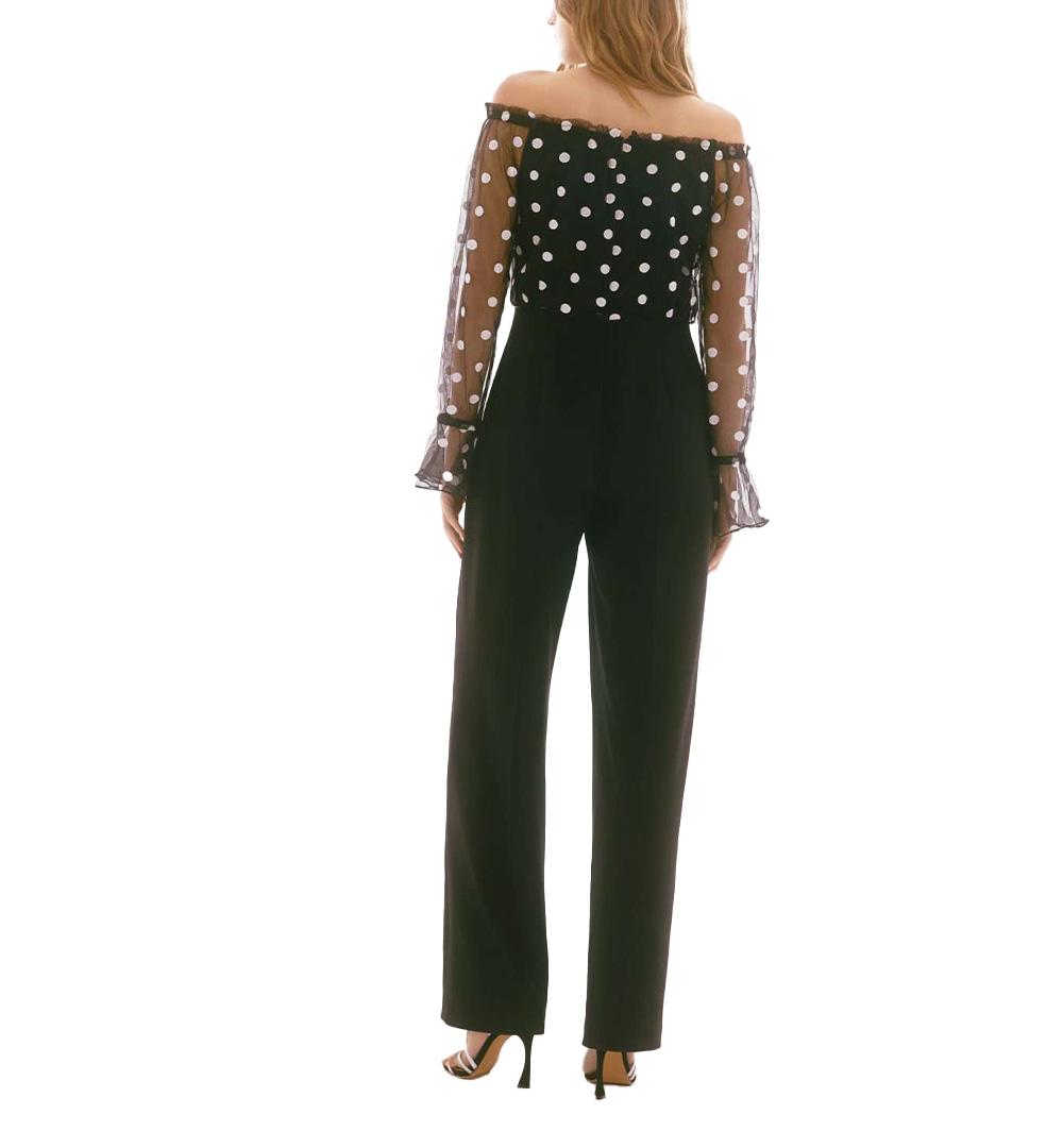 JOSEPH RIBKOFF Tuta Joseph Ribkoff donna 251708 Nera pois maniche lunghe zip spalle scoperte<BR/> 251708 272 