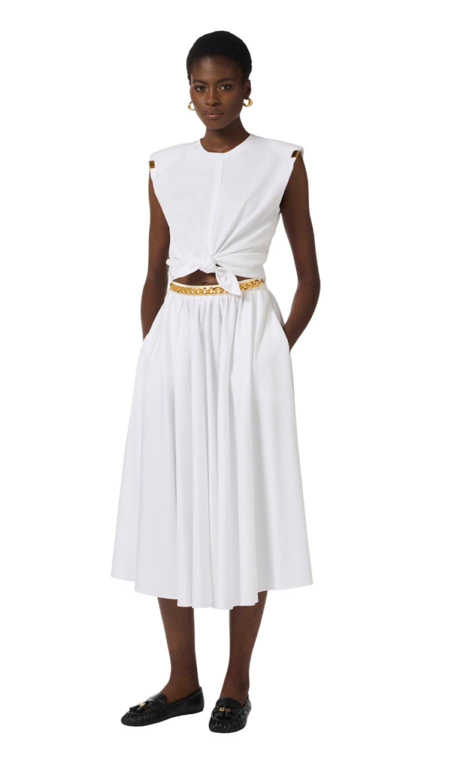 ELISABETTA FRANCHI Maglia Elisabetta Franchi donna MA01161E2270 Gesso<BR/> MA01161E2 270 