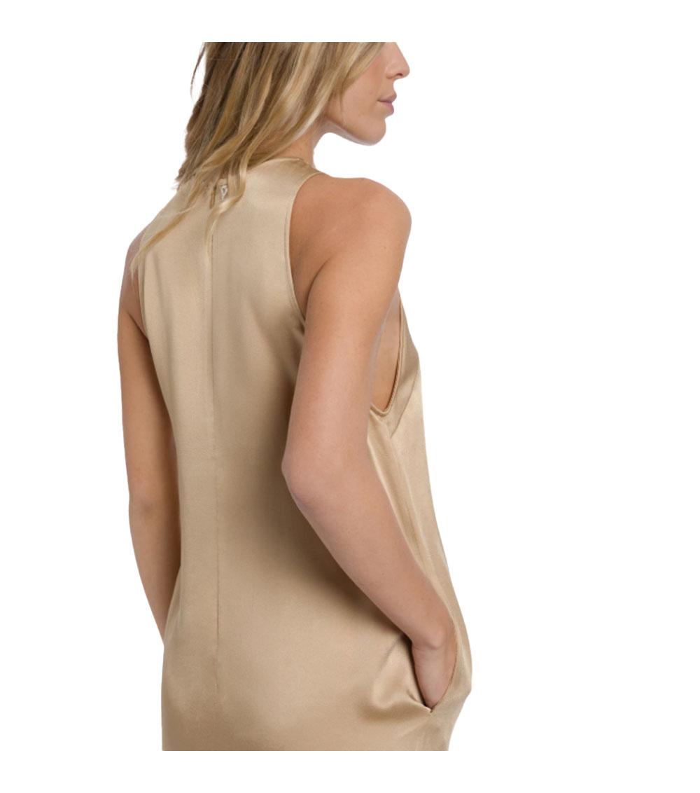 DONDUP Abito Dondup donna DA509RF0039D beige lungo in crepe sablé DA509RF0039D 008 