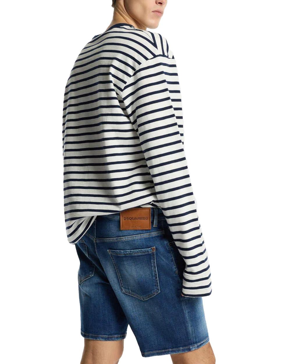 DSQUARED2 Bermuda DSQUARED2 uomo Marine S74MU0990S30872 Blu cinque tasche cotone vintage S74MU0990S30872 470 