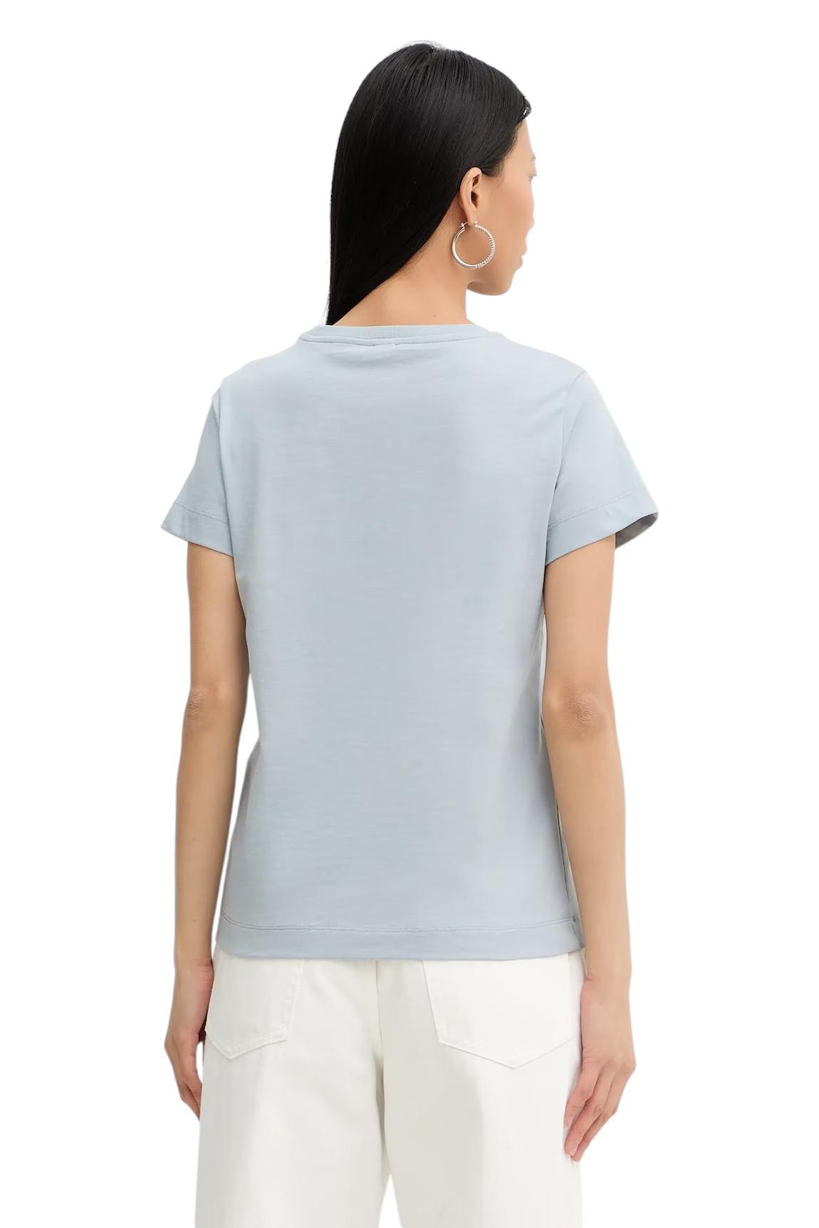 PINKO T-shirt Pinko donna 100355A339 E87 Bussolotto con logo Azzurro 100355A339 E87 