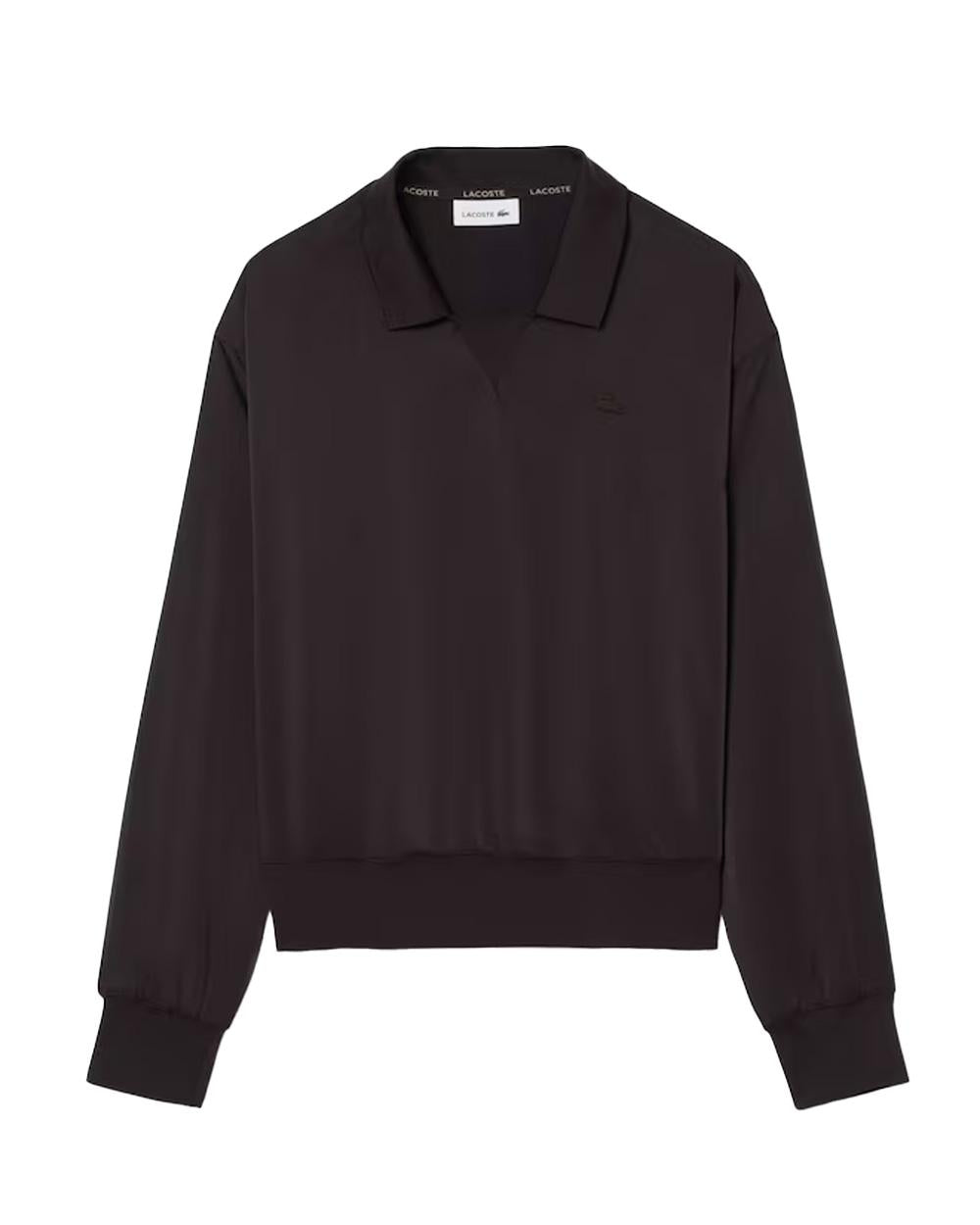 LACOSTE Camicia LACOSTE donna CF9802 Marrone relaxed fit collo retrò coccodrillo CF9802 3LA 