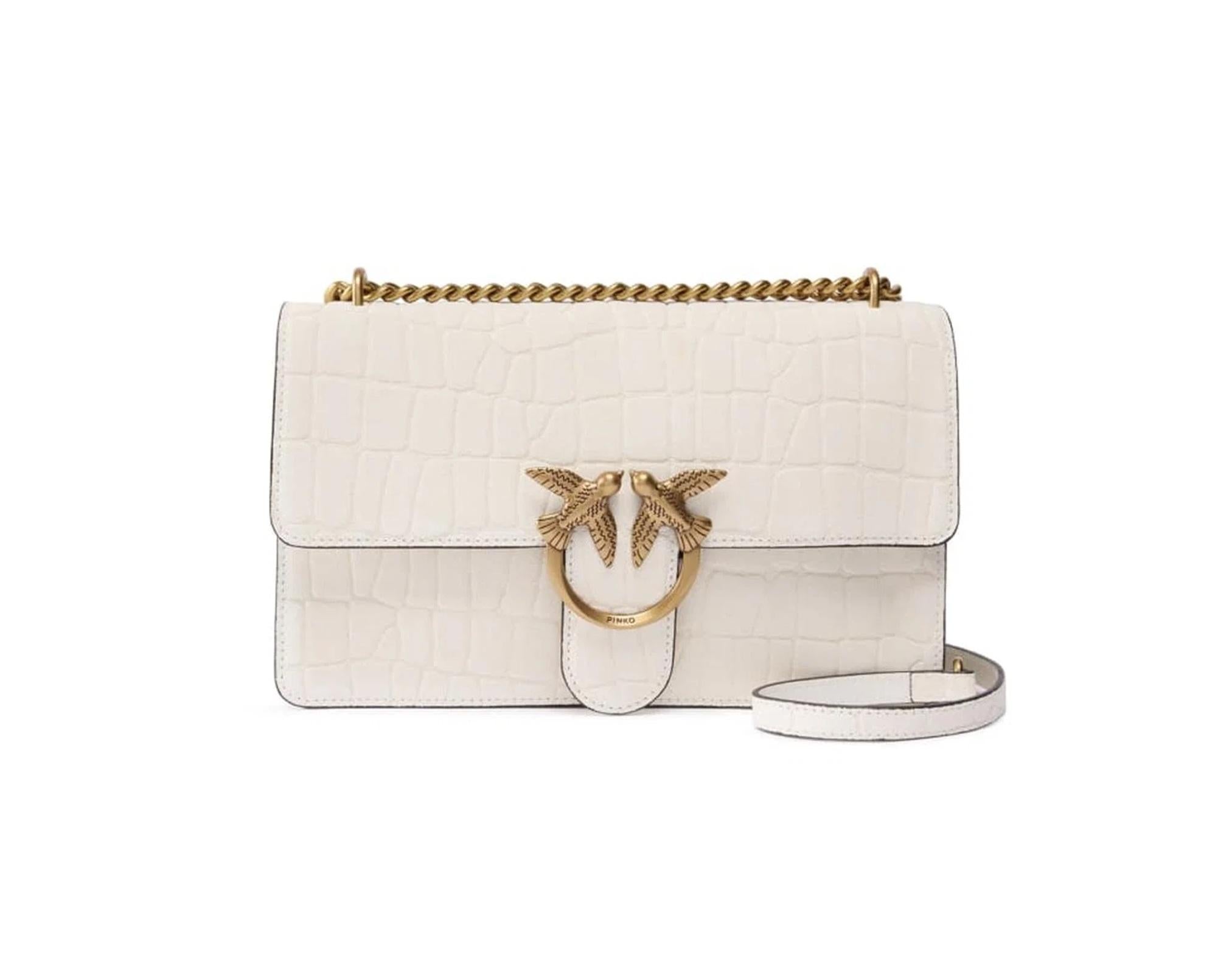 PINKO Borsa Pinko donna 100074A2YW Z15Q Love One Mini Dc Cocco Bianco<BR/> 100074A2YW Z1Q 