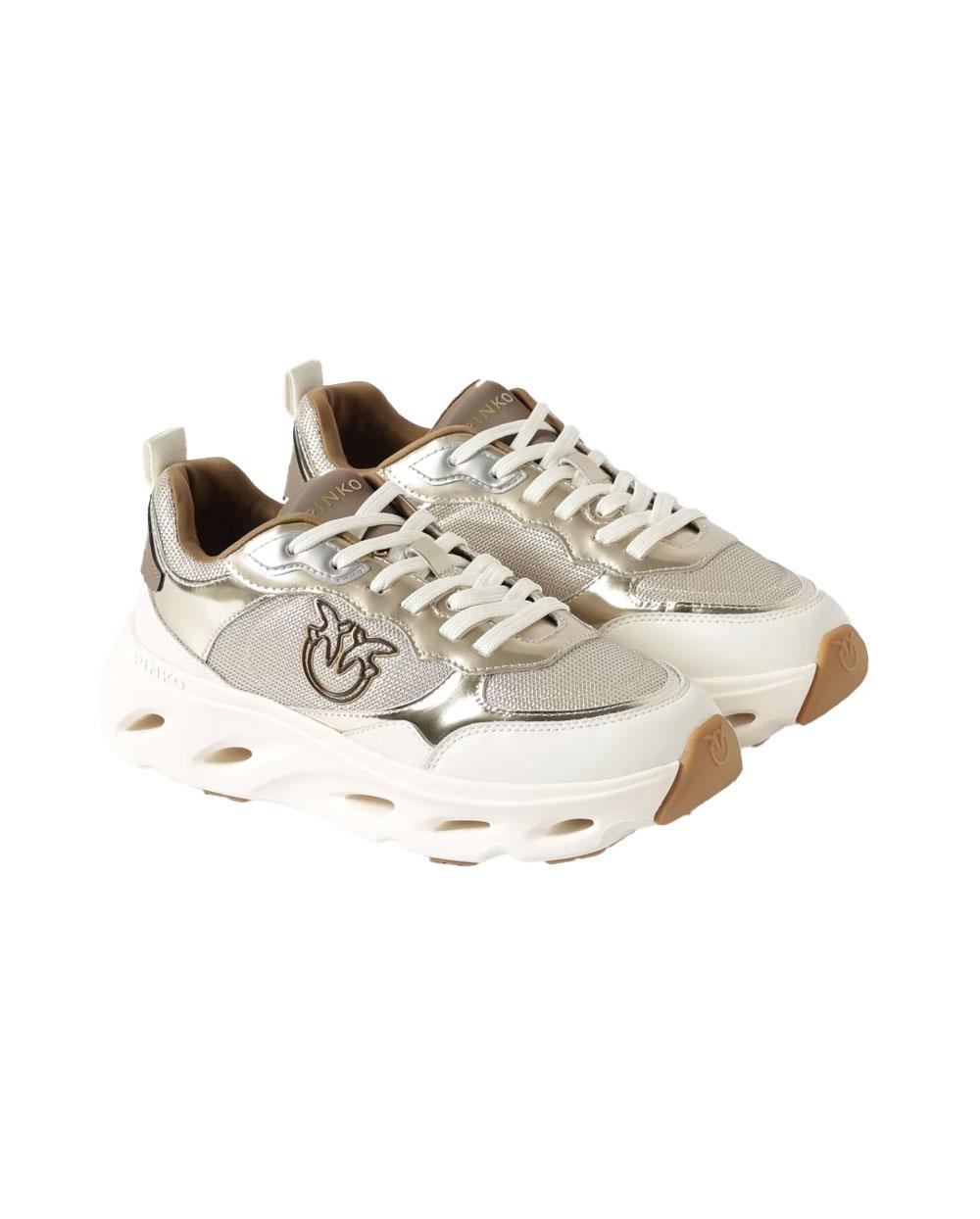 PINKO Sneakers Pinko donna SS0167P144 Pink beige mesh pelle laminata<BR/> SS0167P144 Z22 
