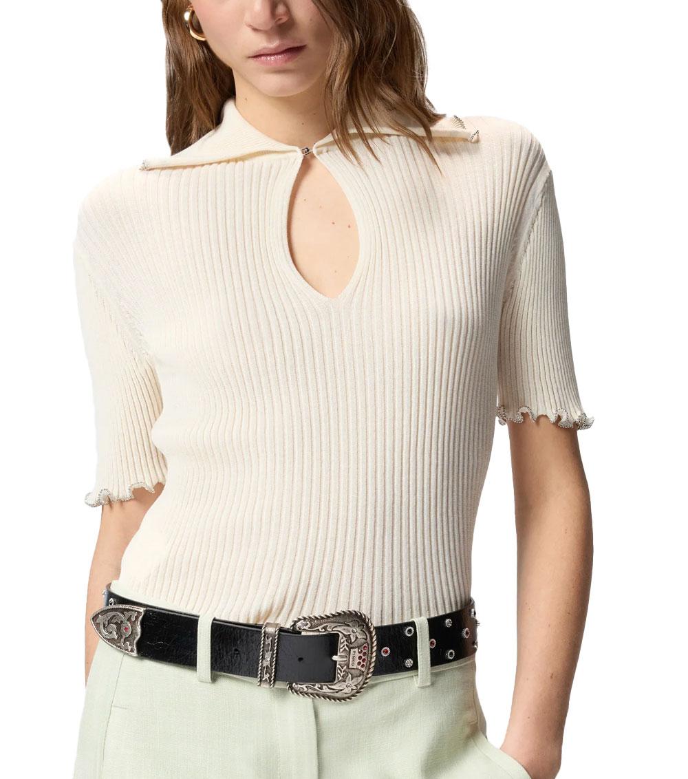 PINKO Polo Pinko donna 106287A343 Calore tortora 106287A343 C14 