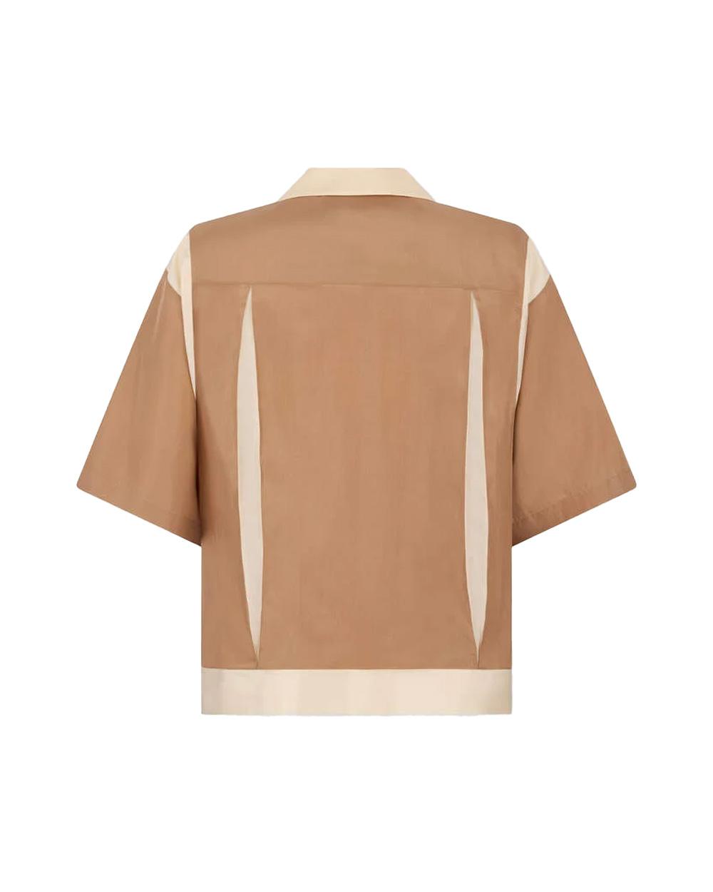 DSQUARED2 Camicia DSQUARED2 uomo S74DM0976S47223 Marrone colletto raso di seta chiusura bottoni taschino sul petto maniche corte S74DM0976S47223 131 
