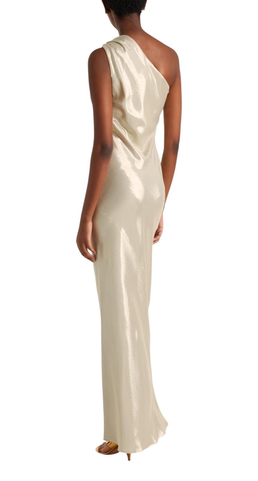 STUDIO Abito Studio donna 2616221084600 001 Odissea monospalla in lamé Fango 2616221084600 001 