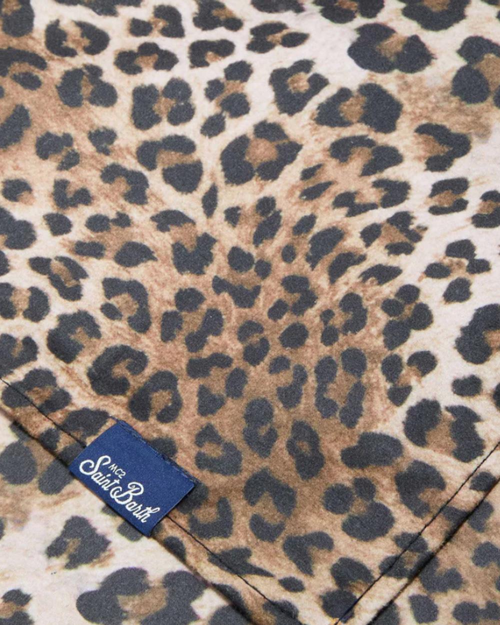 MC2 SAINT BARTH Telo mare MC2 SAINT BARTH donna Aidan Classic Leo AID000100653L Marrone animalier logo stampato maculata AID000100653L 11 