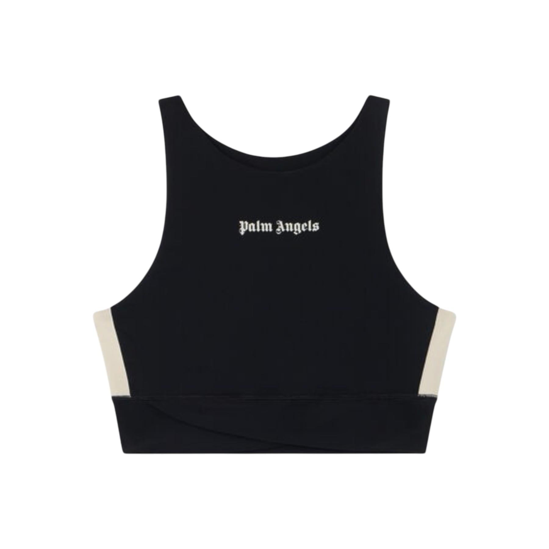 PALM ANGELS Top Palm Angels donna PWVO039S26FAB0011 003 Active Track con logo classico Nero PWVO039S26FAB001 1003 