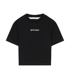 T-shirt Palm Angels donna  PWAA077S26JER001 nera logo classico