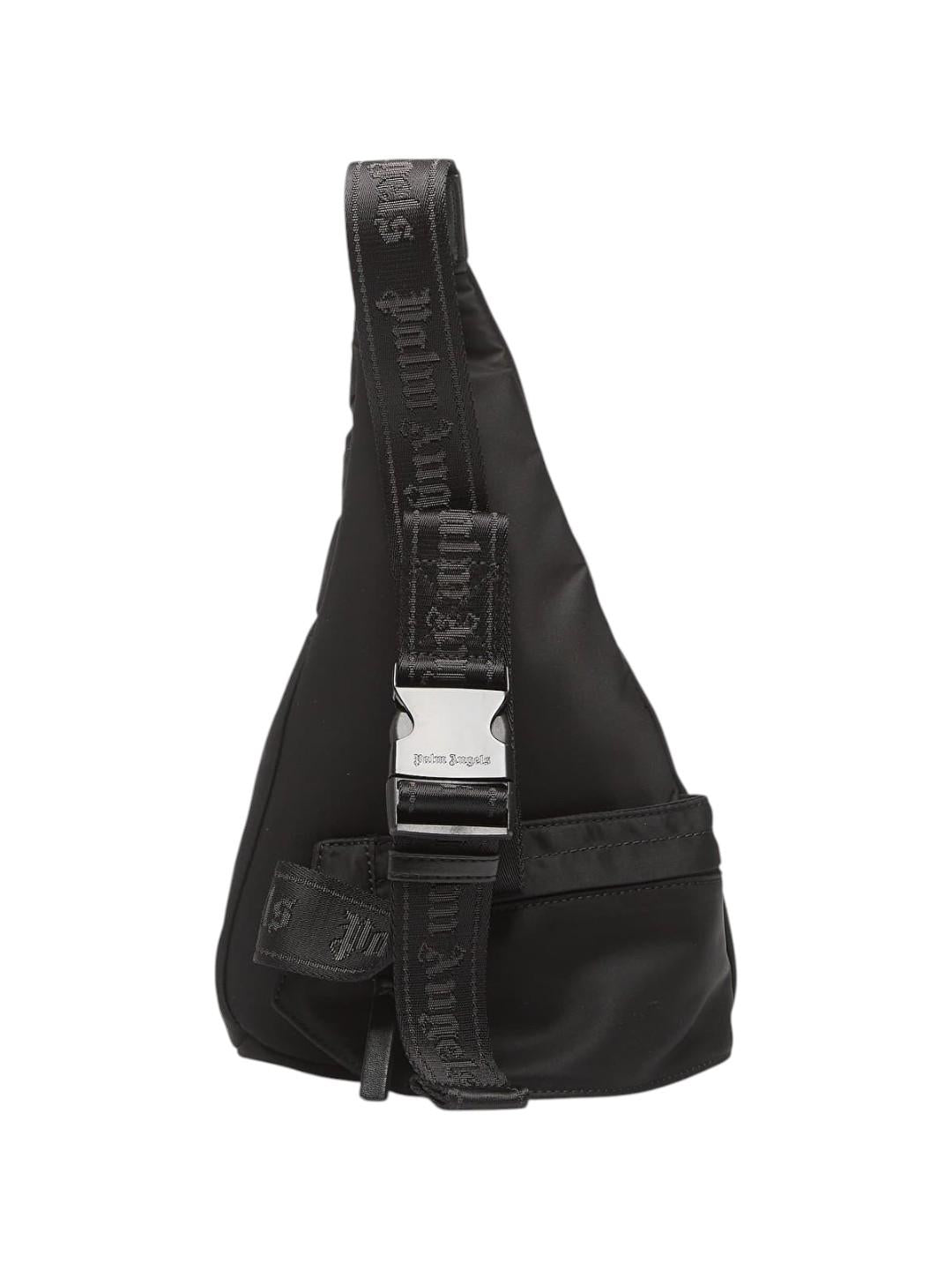 PALM ANGELS Borsa Palm Angels donna PMNQ01DS26FAB0011 003 Curved Logo Shoulder Bag Nero<BR/> PMNQ01DS26FAB001 1003 