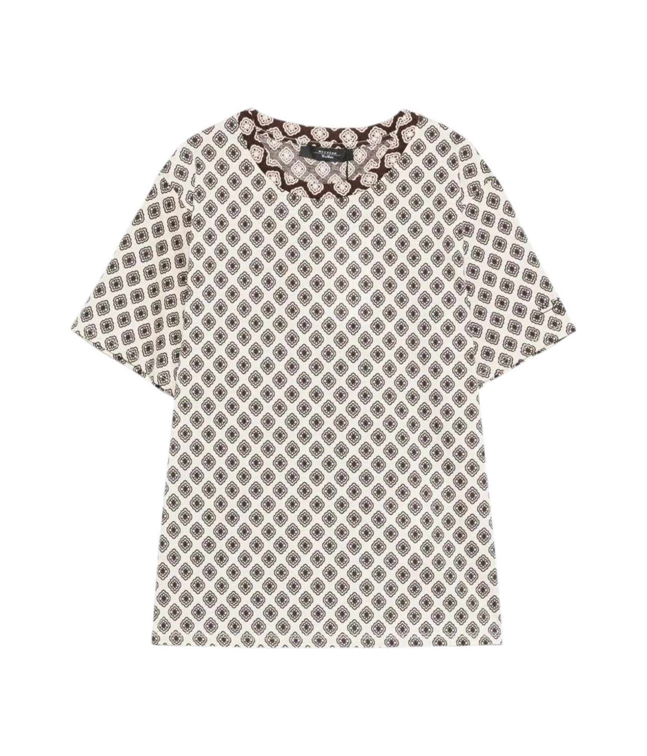 WEEKEND T-shirt Weekend 2615971022600 007 Bussola stampata Avorio Marrone 2615971022600 007 