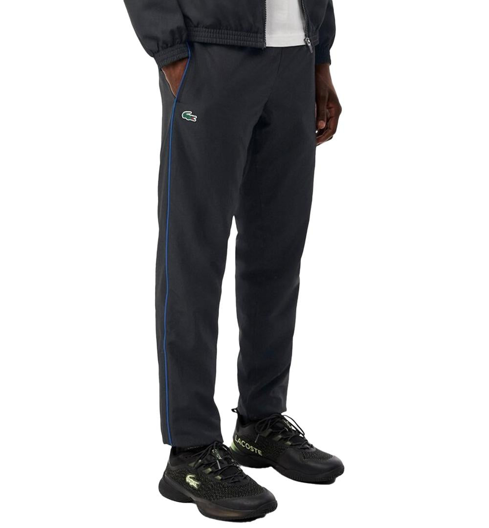 LACOSTE Pantalone Lacoste uomo XH4778 Nero rombi taffettà taglio dritto regular fit tasche laterali XH4778 031 