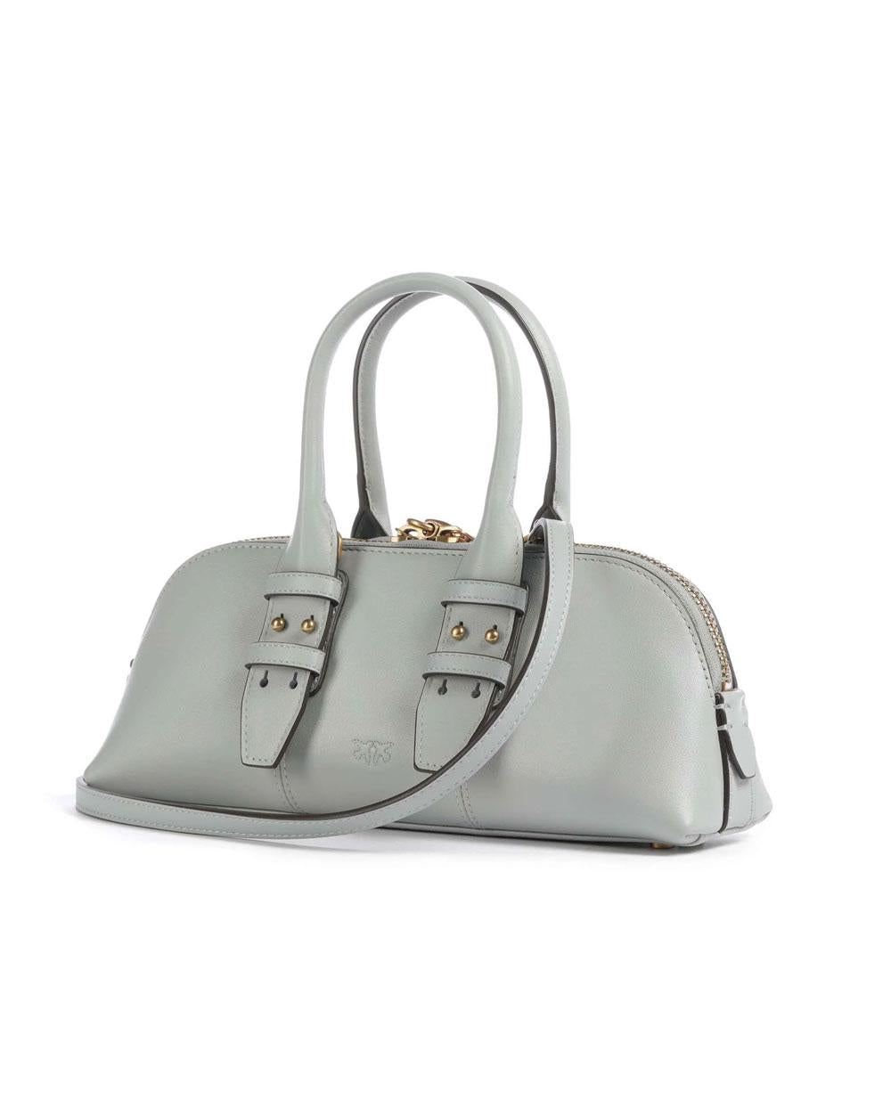 PINKO Borsa Pinko donna 105334A0QO Bowling Escape Bag grigio chiaro pelle piccola 105334A0QO K32Q 