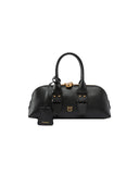 PINKO women's BOWLING BAG HORIZONTAL 105334A0QO Black leather pocket adjustable shoulder strap zip closure