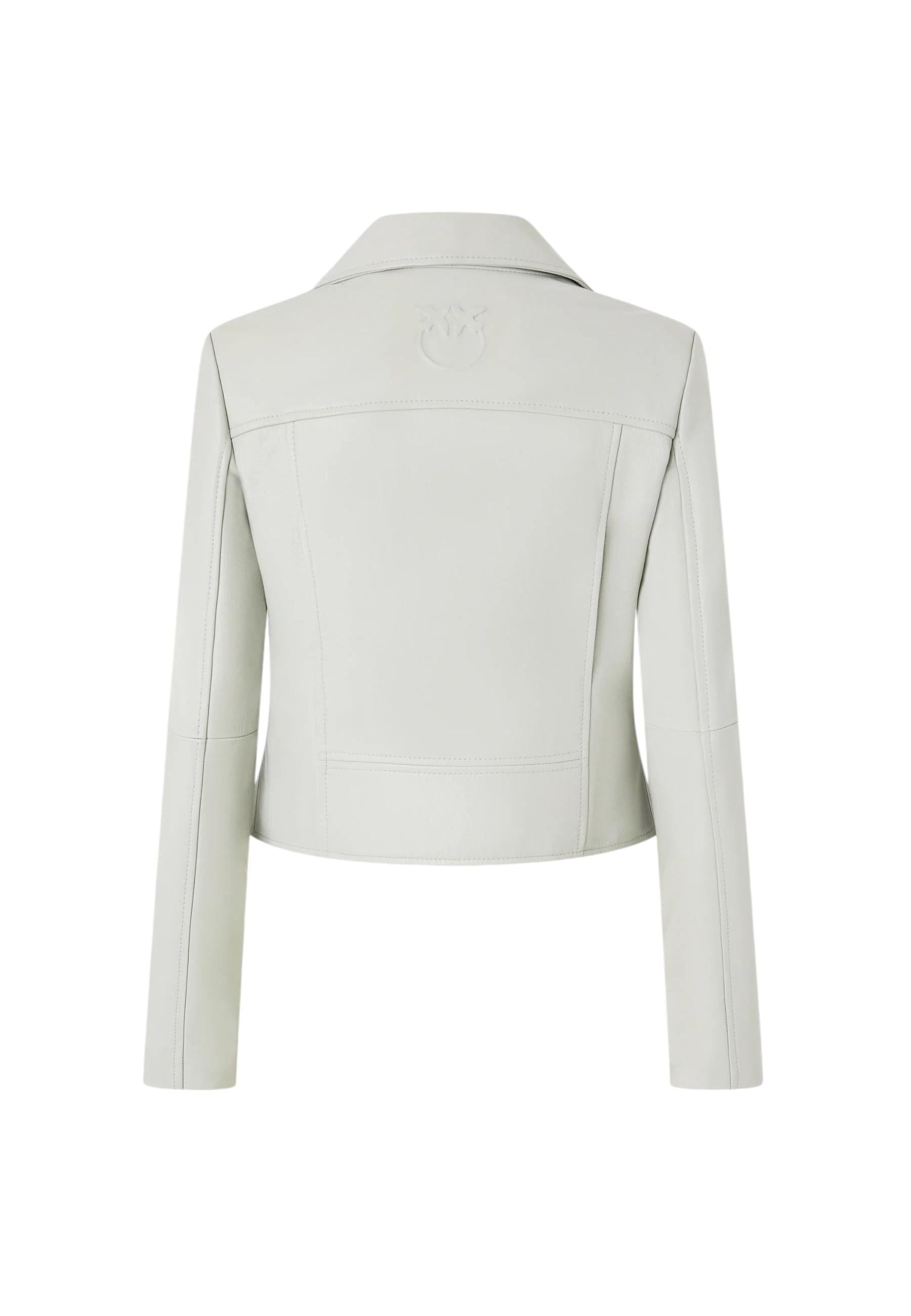 PINKO Giubbino Pinko donna 106247A32I I18 New Sensibile chiodo pelle Grigio chiaro<BR/> 106247A32I I18 