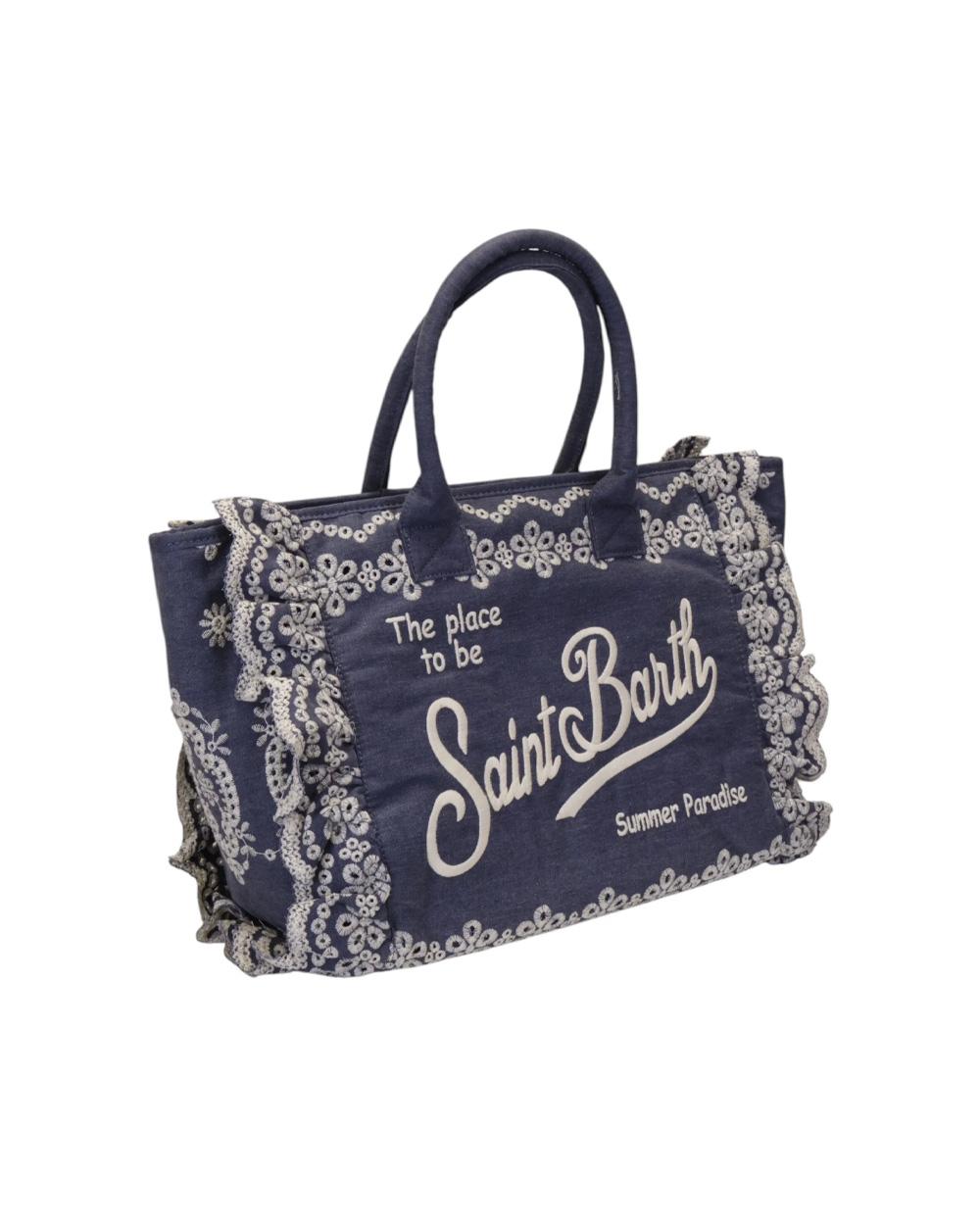 MC2 SAINT BARTH Borsa MC2 SAINT BARTH donna Vanity VANI002900485L Blu manici zip logo dettagli VANI002900485L 00 