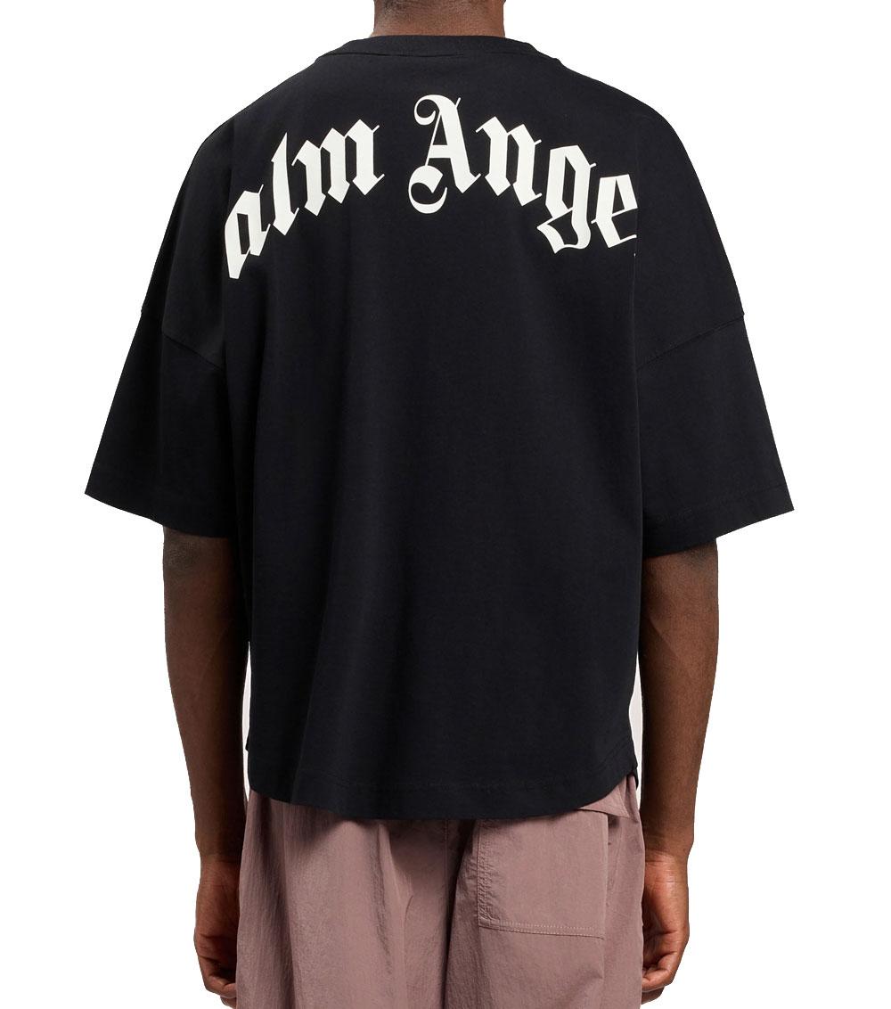 PALM ANGELS T-shirt Palm Angels uomo PMAA10BS26JER007 nera logo classico sopra<BR/><BR/> PMAA10BS26JER007 103 