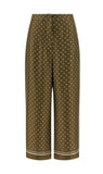 Pantalone Studio donna 2616131011600 033 Ottelia in seta stampata Kaki