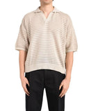 Polo Daniele Alessandrini uomo DUMC0021YCO0017 sabbia traforata relaxed fit