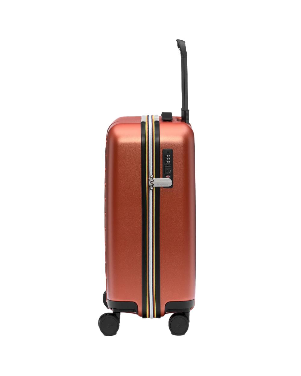 K-WAY Trolley K-WAY unisex K4125ZW EUDOXIE LOGO Arancio rigido tasca ruote girevoli K4125ZW 896 