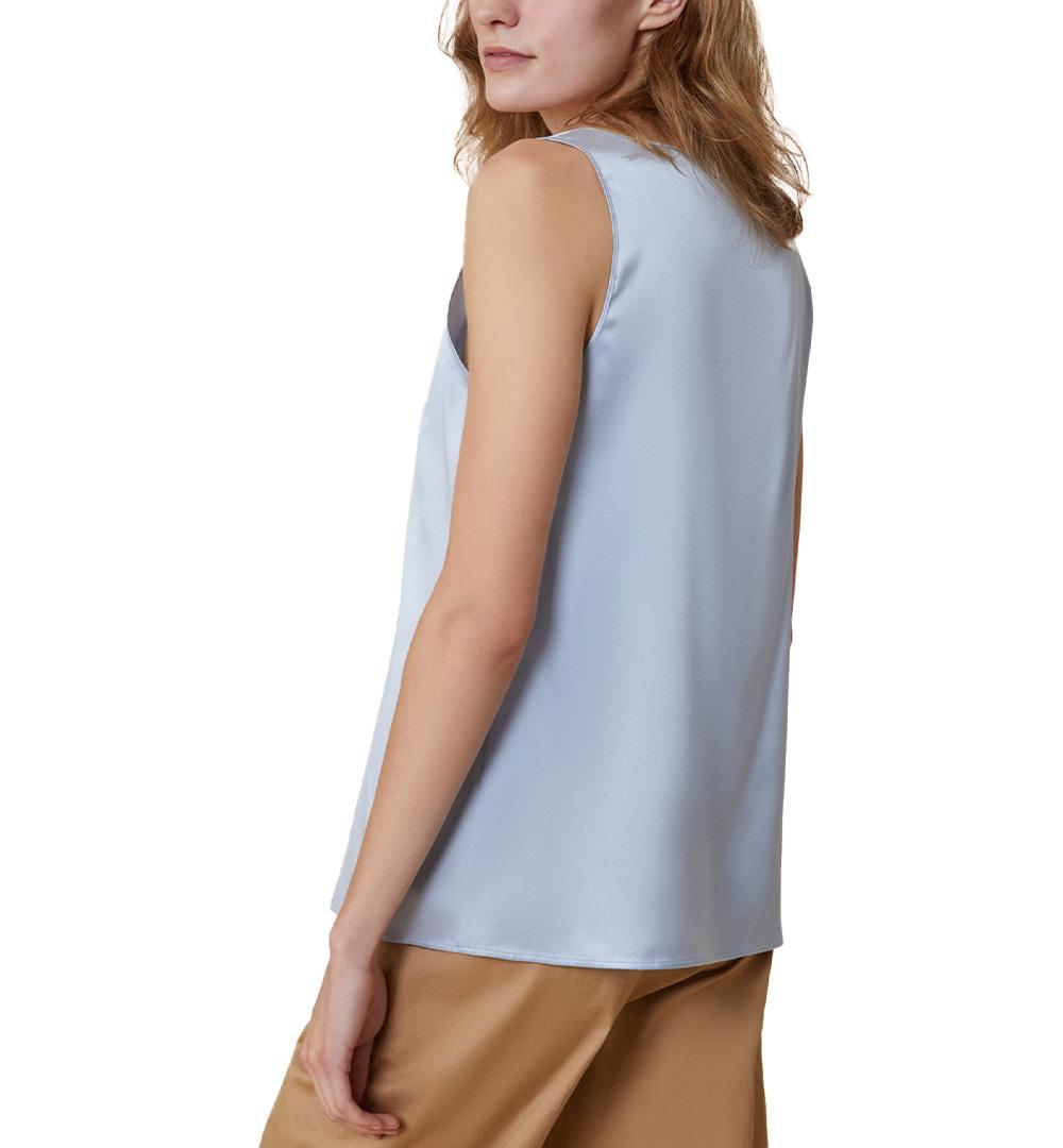 PENNYBLACK Top Pennyblack donna Panfilo 2511161082200 Celeste seta ampio scollo 2511161082200 005 