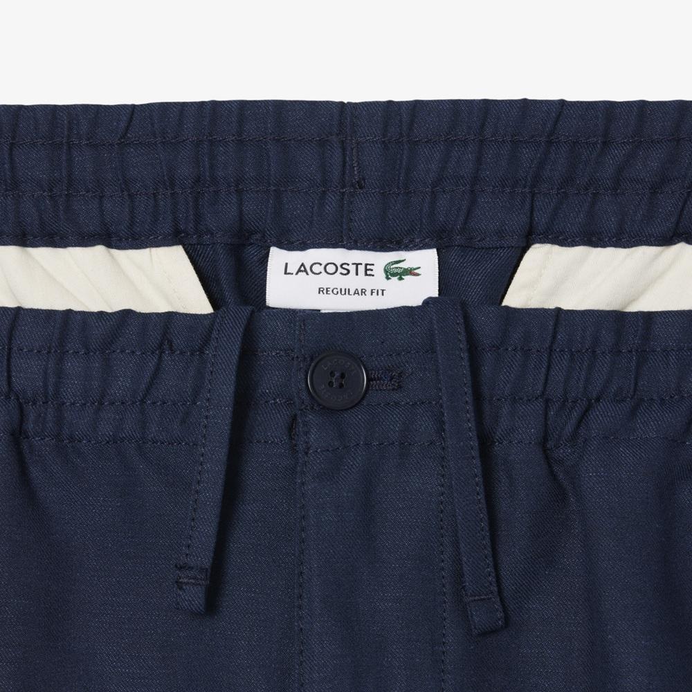 LACOSTE Bermuda Lacoste uomo GH9121166 blu misto lino GH9121 166 