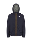 K-WAY men's jacket K3123UW JACK STRETCH NYLON JERSEY Blue waterproof windproof hood zip