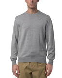 Maglione K-WAY uomo SEBASTIEN MERINO K2142EW Grigio girocollo lana merino easy-care vestibilità regolare