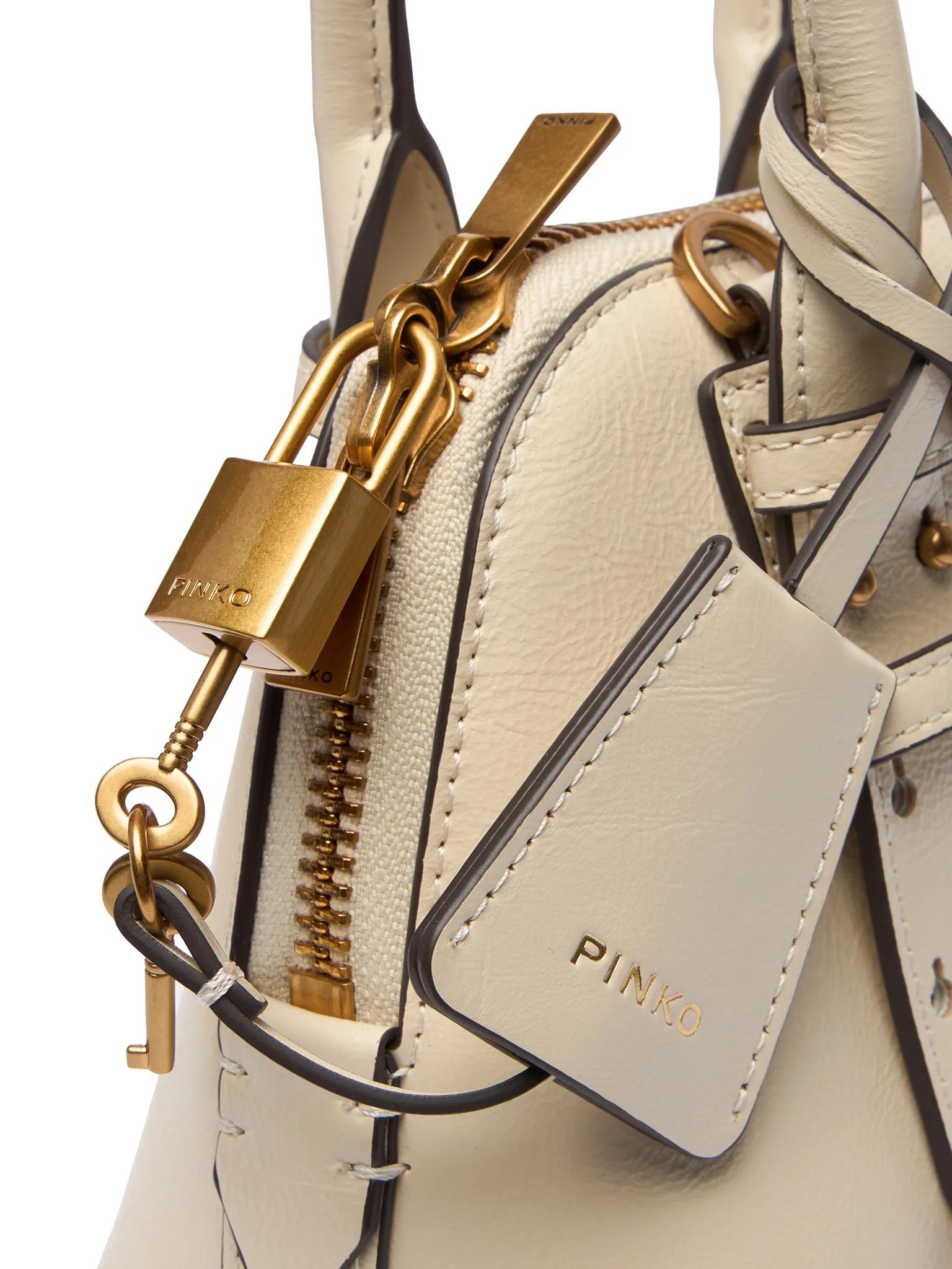 PINKO Borsa donna Pinko 105333A0QOZ14Q Bowling Bag Zip Mini Bianco Burro<BR/> 105333A0QO Z14Q 