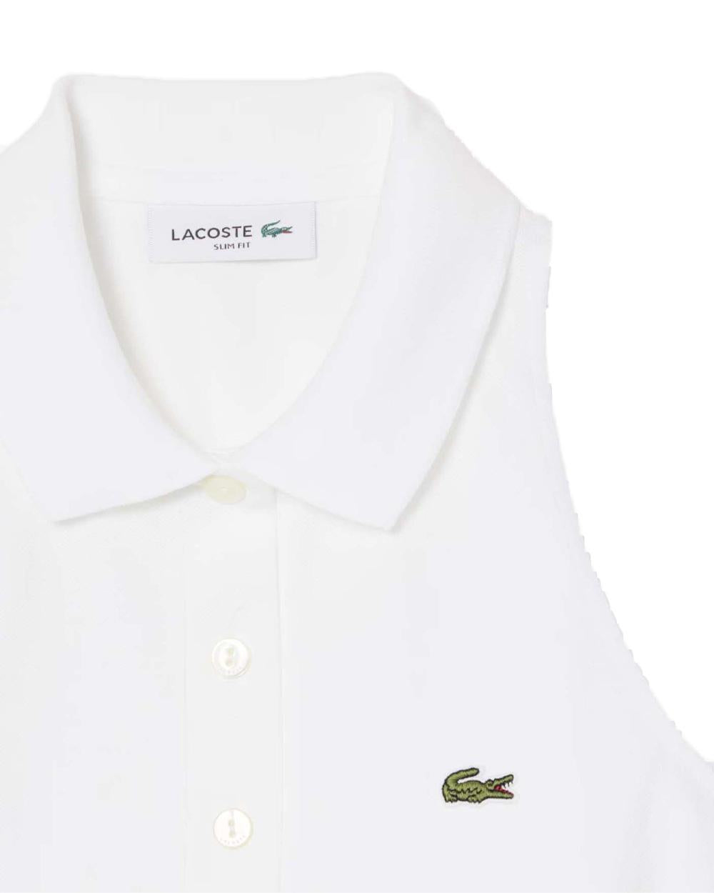 LACOSTE Polo LACOSTE donna PF3123 Bianco piquè slim taglio cropped cotone PF3123 001 