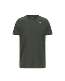 T-shirt K-WAY uomo K3136RW Verde vestibilità regular fit girocollo silhouette clean logo discreto sul petto