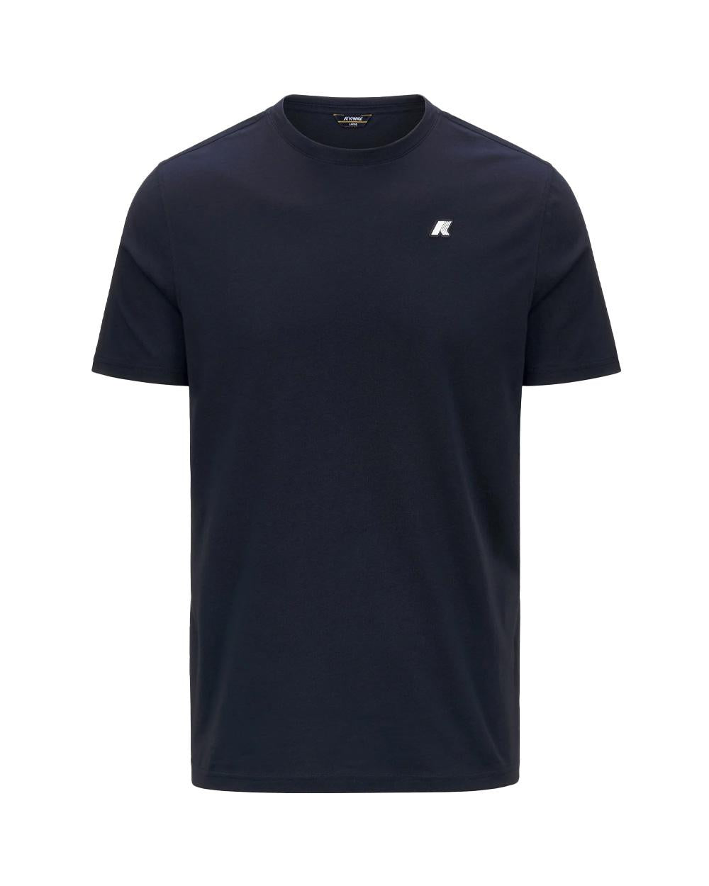K-WAY T-shirt K-WAY uomo K7125UW ODOM JERSEY SLIM Blu logo silicone maniche corte cotone K7125UW K89 