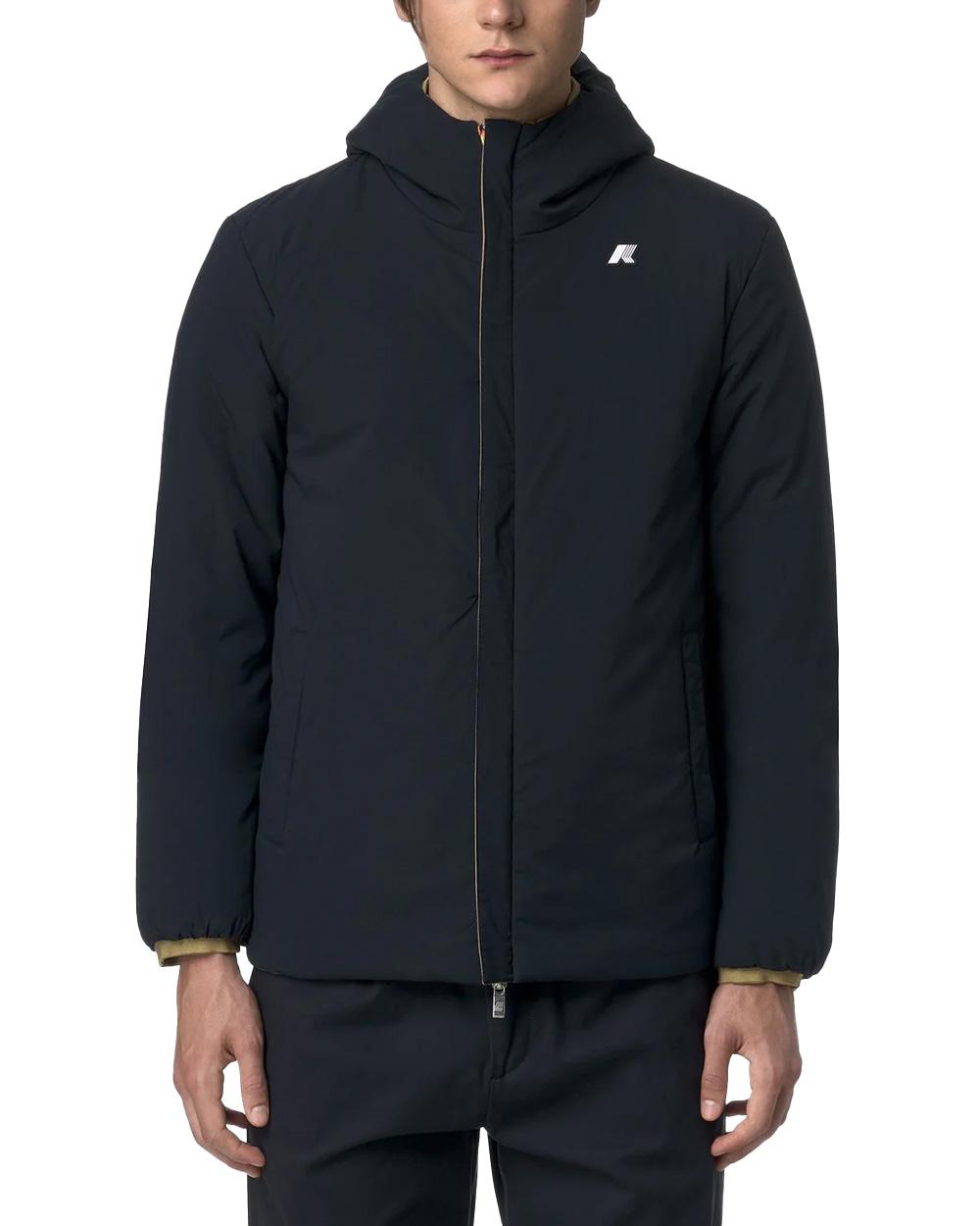 K-WAY Giubbino K-WAY uomo JACK ST WARM REVERSIBLE K6128VW Verde/Beige  design reversibile cappuccio chiusura con zip tasche multiple vestibilità slim K6128VW BC3 