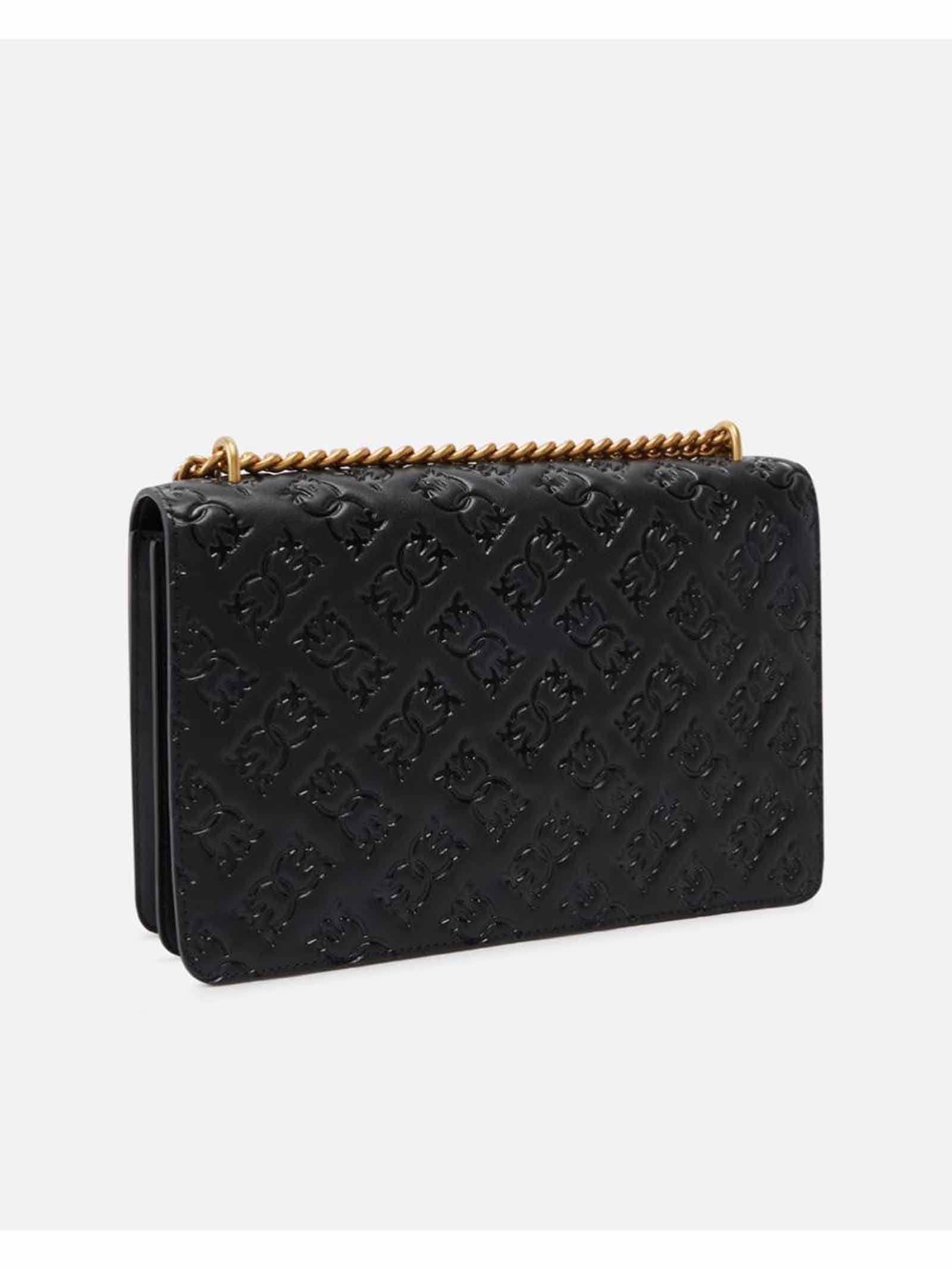 PINKO Borsa Love Bag a tracolla in pelle con logo 100941 A1YB Z99Q 