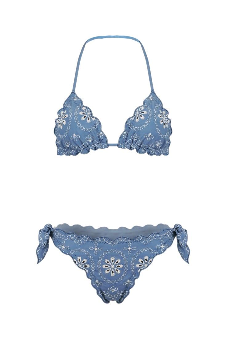 MC2 SAINT BARTH Costume MC2 SAINT BARTH bambina CRIS001 00020L3610 in tessuto sangallo Blu avio<BR/> CRIS00100020L 3610 