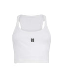 Women's DSQUARED2 Top S75NL0053D20102 White embroidered logo cotton round neck