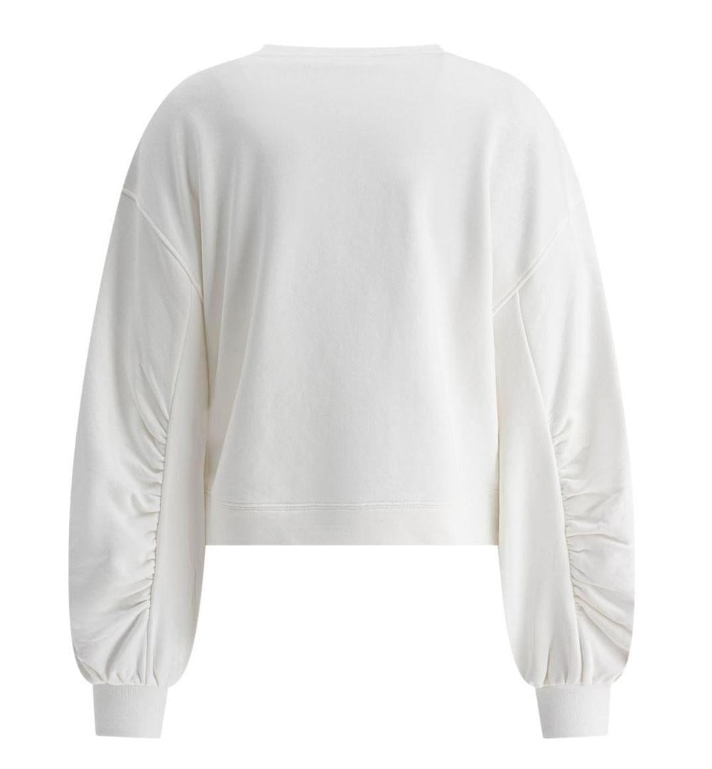 PINKO Felpa Pinko donna 102827A2G8 bianca Ceresole logo cristalli perline<BR/><BR/> 102827A2G8 Z05 