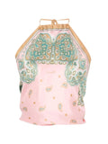 Pinko Women's Top 106732A38G NL4 Beachwear Synchro Bandana Print Pink