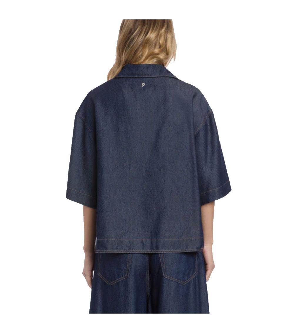DONDUP Camicia Dondup donna DC458DF0266D denim blu regular lyocell fisso DC458DF0266D 800 