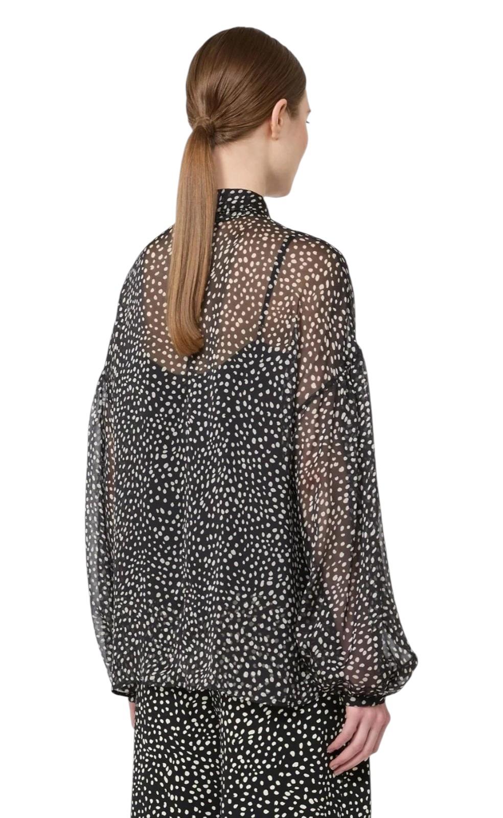 STUDIO Blusa Studio donna 2616261015600 002 Etere in chiffon a pois Nera<BR/> 2616261015600 002 