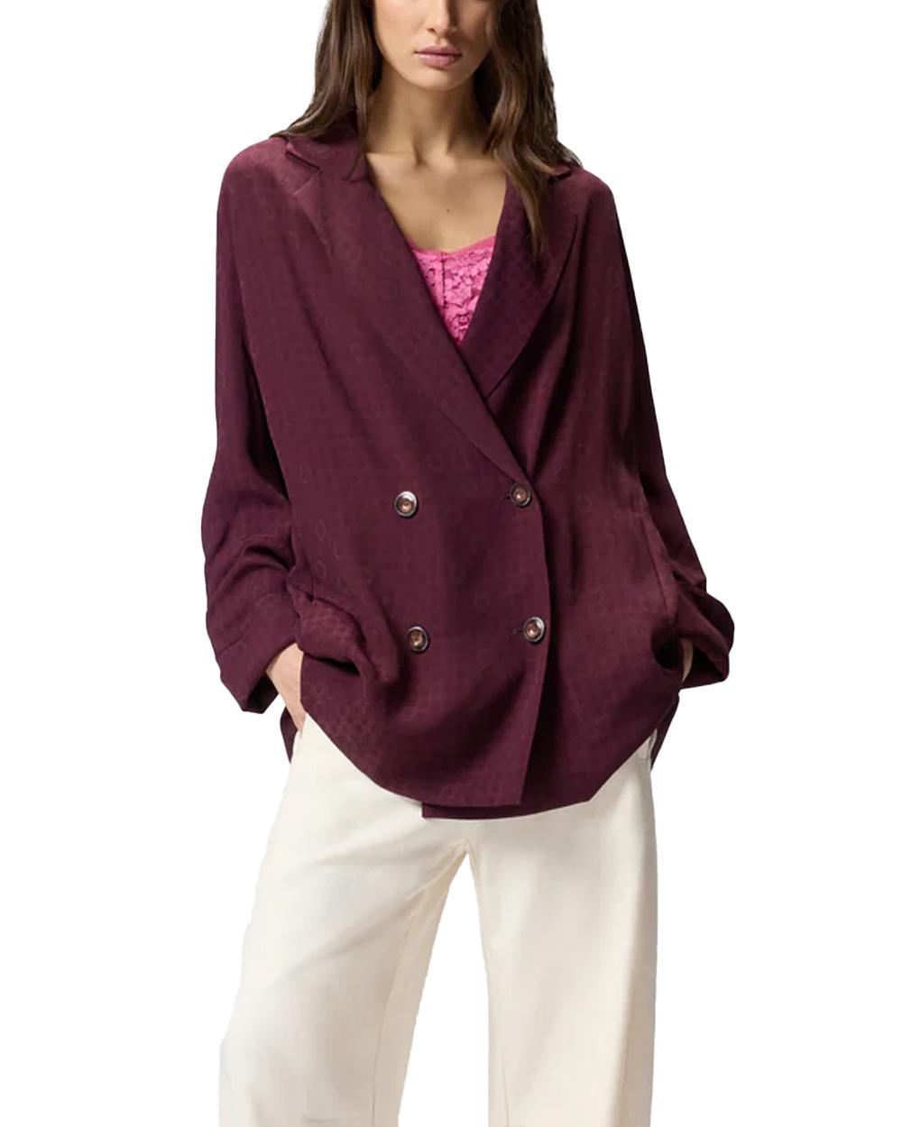 PINKO Giacca PINKO donna GWEN 106280A33H Bordeaux fodera interna tasche tessuto jacquard 106280A33H RR7 