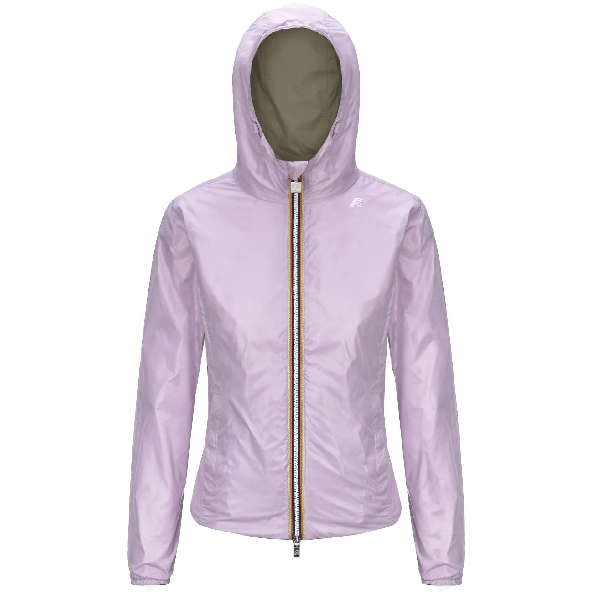 K-WAY Giubbino K-way donna K41317W B0W LILY PLUS 2 REVERSIBLE lilla verde cappuccio K41317W B0W 