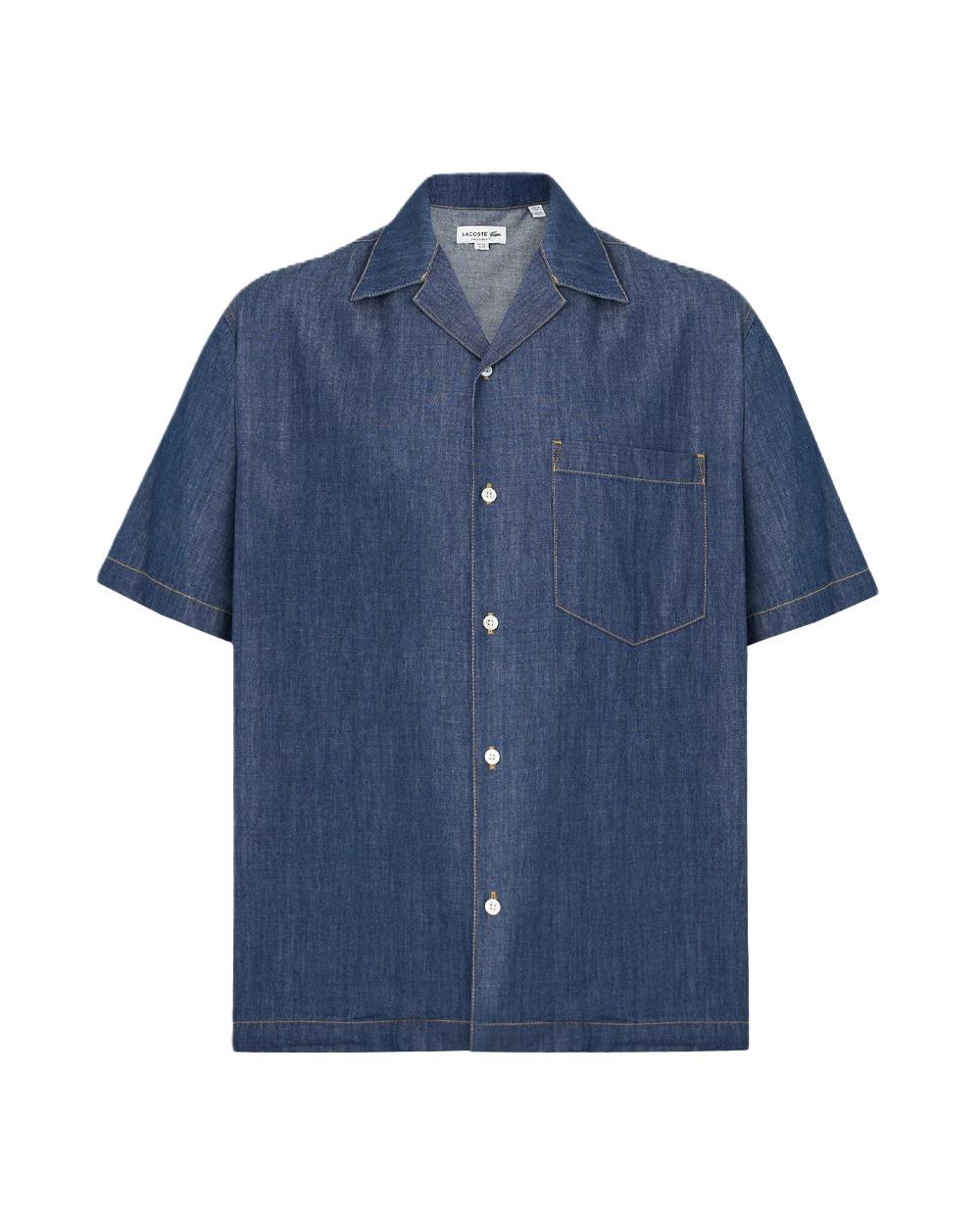 LACOSTE Camicia LACOSTE uomo CH1869 Denim cotone relaxed fit collo aperto tasca bottoni CH1869 MK9 