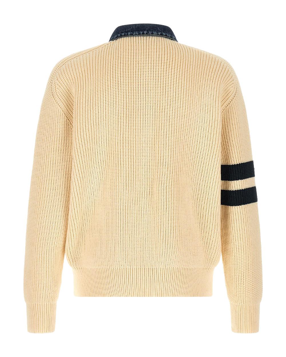 DSQUARED2 Maglia DSQUARED2 uomo S74HA1591D13185 Beige casual cotone collo classico polsi a costine S74HA1591D13185 961 