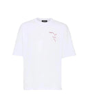 T-shirt DSQUARED2 uomo S74GD1444D20020 Bianca lettering cotone girocollo