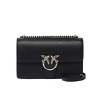 Borsa Pinko Classic Love bag one simply nera argento logo birds