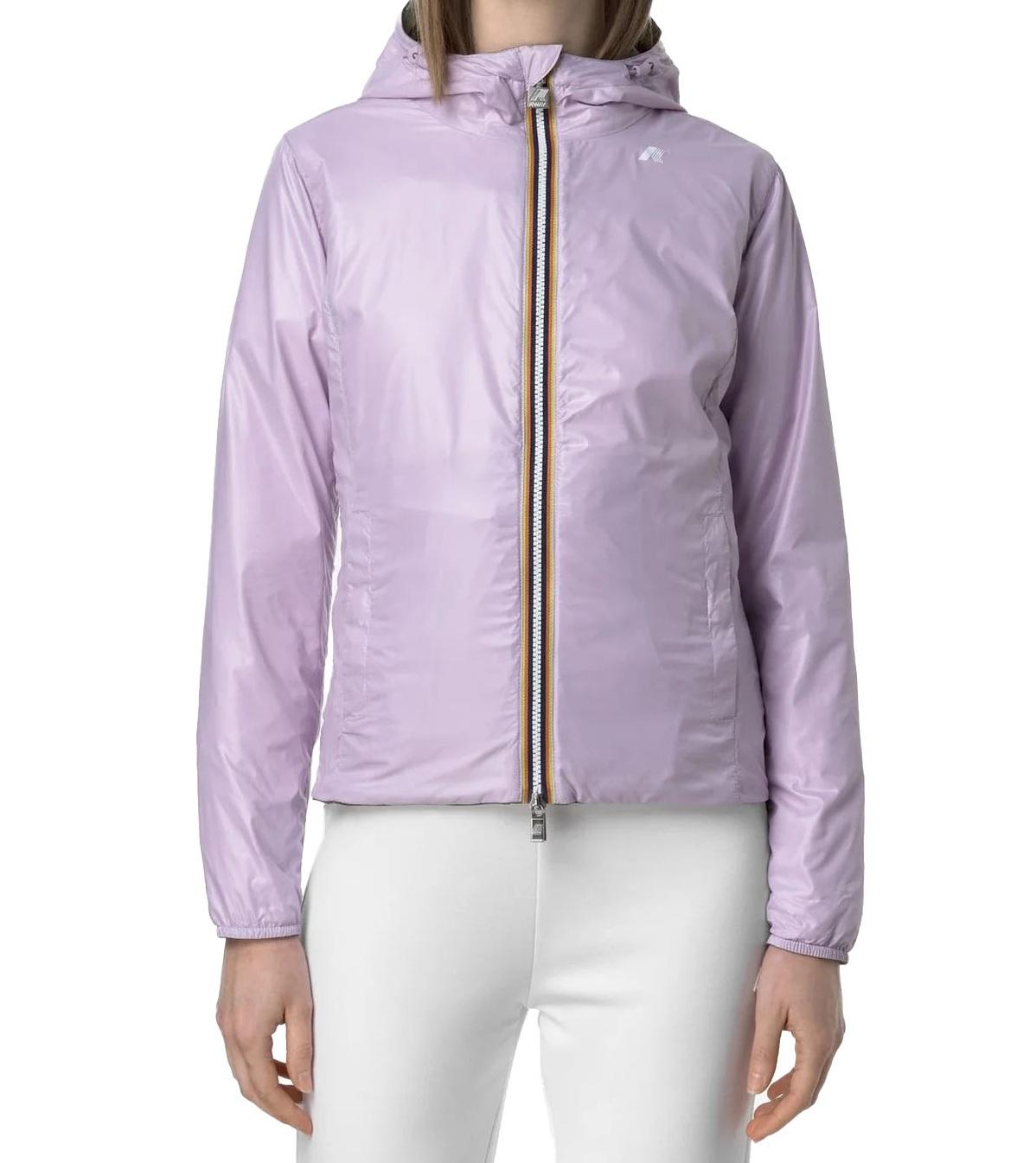 K-WAY Giubbino K-way donna K41317W B0W LILY PLUS 2 REVERSIBLE lilla verde cappuccio K41317W B0W 